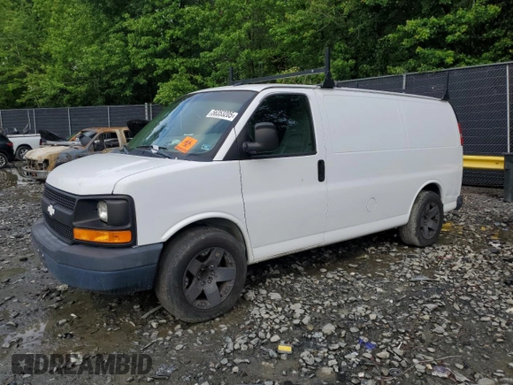 2013 Chevrolet Express Cargo z VIN 1GCSGAFX5D1164407, wystawiony jako Copart lot #56353205 z przebiegiem 166 202 mil mil oraz Szkoda całkowita • Salvage title. Historia ofert i sprzedaży dostępna na DreamBid. Obrazek 1.