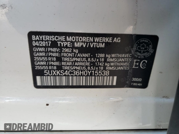2017 BMW X5 xDrive35d with VIN 5UXKS4C36H0Y15538, listed as a Copart auction lot 78991654 with 206,503 mi miles and Clean Title. Bid and sale history available at carsss.com. Image 13.