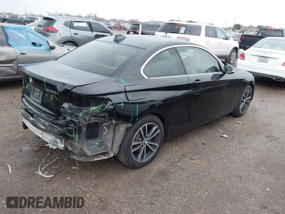 2018 BMW 2 Series 230i with VIN WBA2J1C50JVD09751, listed as a IAAI auction lot 41440752 with 71,700 mi miles. Bid and sale history available at carsss.com. Image 4.