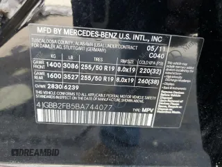 2011 Mercedes-Benz M 350 with VIN 4JGBB2FB5BA744077, listed as a Copart auction lot 61565615 with 125,813 mi miles and Salvage title. Bid and sale history available at DreamBid. Image 14.