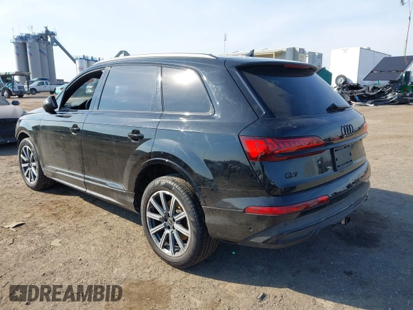 2023 Audi Q7 Premium Plus with VIN WA1LCBF77PD021834, listed as a IAAI auction lot 41621647 with 17,520 mi miles and . Bid and sale history available at DreamBid. Image 3.