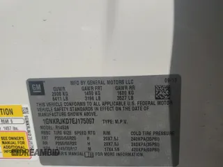 2014 Chevrolet Traverse LTZ z VIN 1GNKRJKD7EJ175097, wystawiony jako Copart lot #56717045 z przebiegiem 113 041 mil mil oraz Szkoda całkowita • Salvage title. Historia ofert i sprzedaży dostępna na DreamBid. Obrazek 13.