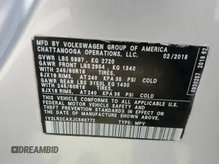 2018 Volkswagen Atlas SE z VIN 1V2LR2CAXJC560772, wystawiony jako Copart lot #53544725 z przebiegiem 70 282 mil mil oraz Szkoda całkowita • Salvage title. Historia ofert i sprzedaży dostępna na DreamBid. Obrazek 13.
