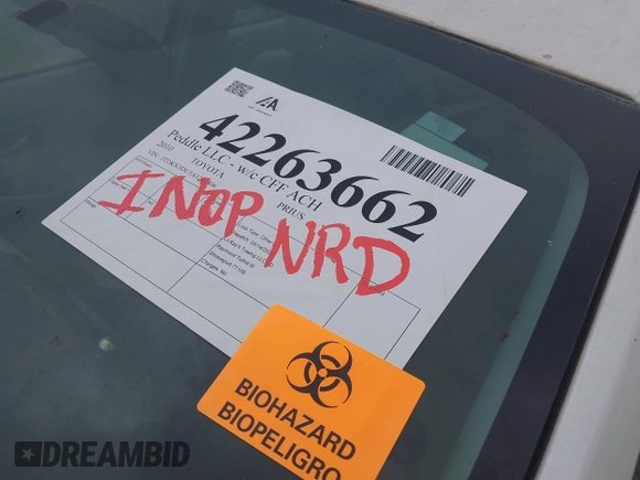 2010 Toyota Prius II z VIN JTDKN3DU5A1246806, wystawiony jako IAAI lot #42263662 z przebiegiem Nie podano mil oraz . Historia ofert i sprzedaży dostępna na DreamBid. Obrazek 5.