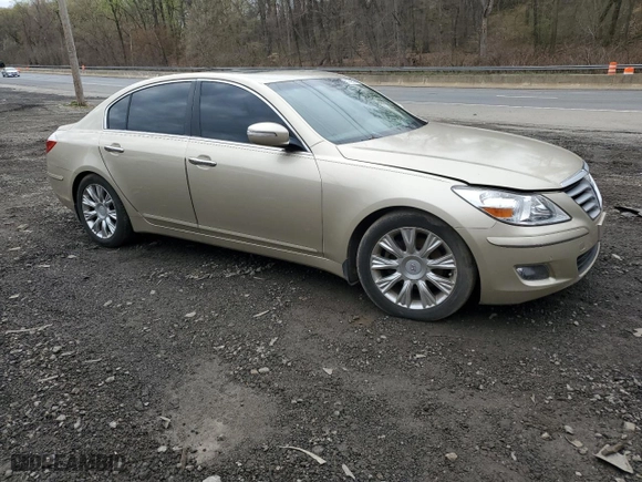 2009 Hyundai Genesis with VIN KMHGC46EX9U033508, listed as a Copart auction lot 51749555 with 104,059 mi miles and Salvage Title. Bid and sale history available at carsss.com. Image 4.