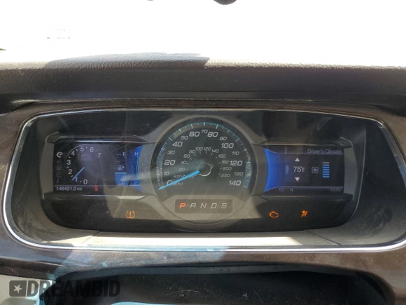 2013 Ford Taurus Limited with VIN 1FAHP2F8XDG154158, listed as a Copart auction lot 52065505 with 148,451 mi miles and Salvage Title. Bid and sale history available at DreamBid. Image 9.