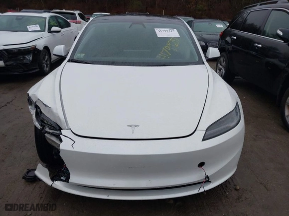2024 Tesla Model 3 Long Range with VIN 5YJ3E1EB0RF812296, listed as a IAAI auction lot 41799217 with 6,990 mi miles. Bid and sale history available at carsss.com. Image 13.