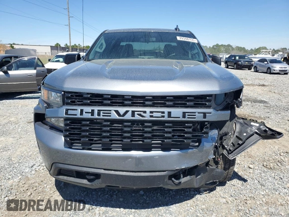 2021 Chevrolet Silverado 1500 Custom with VIN 1GCPWBEK3MZ437320, listed as a Copart auction lot 49348155 with 28,563 mi miles and Salvage Title. Bid and sale history available at DreamBid. Image 5.