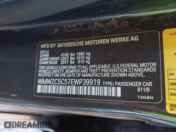 2014 MINI Countryman S with VIN WMWZC5C57EWP39919, listed as a IAAI auction lot 41613909 with 139,138 mi miles and . Bid and sale history available at DreamBid. Image 9.