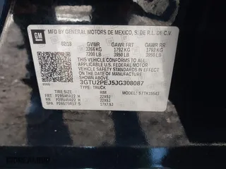 2018 GMC Sierra 1500 Denali with VIN 3GTU2PEJ5JG308087, listed as a IAAI auction lot 41343443 with 108,644 mi miles. Bid and sale history available at carsss.com. Image 9.
