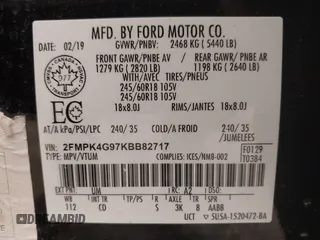 2019 Ford Edge SE with VIN 2FMPK4G97KBB82717, listed as a IAAI auction lot 42385647 with 102,616 mi miles and . Bid and sale history available at DreamBid. Image 9.