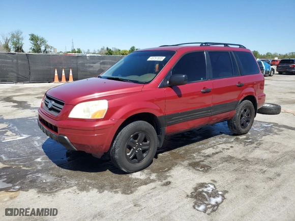 2005 Honda Pilot LX with VIN 2HKYF18115H559023, listed as a Copart auction lot 49797835 with 206,339 mi miles and Salvage Title. Bid and sale history available at carsss.com. Image 1.