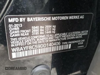 2013 BMW 7 Series 750Li xDrive с VIN WBAYF8C59DD140406, выставлен на аукционе Copart как лот 87025864 с пробегом 74 049 миль миль и Чистый • Clean title. История ставок и продаж доступна на DreamBid. Изображение 13.