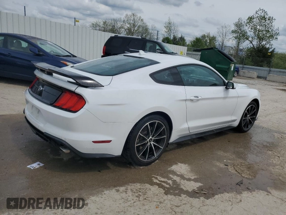 2021 Ford Mustang EcoBoost z VIN 1FA6P8TH7M5141555, wystawiony jako Copart lot #54016865 z przebiegiem 21 548 mil mil oraz Szkoda całkowita • Salvage title. Historia ofert i sprzedaży dostępna na DreamBid. Obrazek 3.