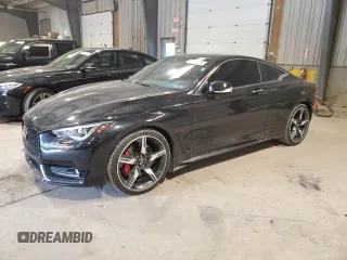 2022 Infiniti Q60 Red Sport 400 with VIN JN1FV7LL6NM680032, listed as a Copart auction lot 68423574 with 59,595 mi miles and Salvage title. Bid and sale history available at DreamBid. Image 1.