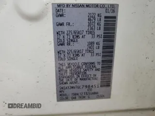 2016 Nissan Rogue SL with VIN 5N1AT2MV7GC798451, listed as a Copart auction lot 49814165 with 115,203 mi miles and Salvage Title. Bid and sale history available at DreamBid. Image 13.