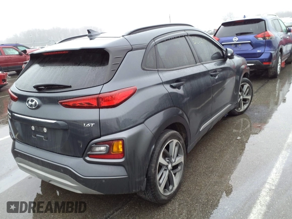 2020 Hyundai Kona Ultimate with VIN KM8K53A52LU476930, listed as a IAAI auction lot 38355576 with 39,450 mi miles. Bid and sale history available at carsss.com. Image 4.
