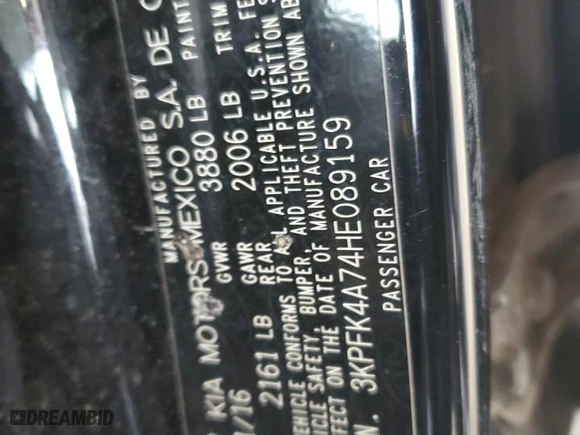2017 Kia Forte LX with VIN 3KPFK4A74HE089159, listed as a Copart auction lot 51313785 with 94,225 mi miles and Salvage Title. Bid and sale history available at carsss.com. Image 12.