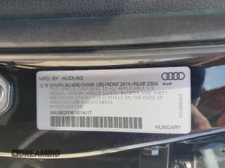 2019 Audi A3 Sedan Premium with VIN WAUBEGFFXK1019017, listed as a Copart auction lot 52562444 with 36,129 mi miles. Bid and sale history available at carsss.com. Image 12.