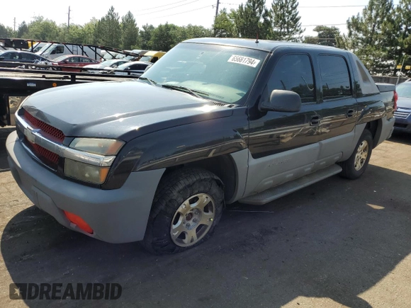 2002 Chevrolet Avalanche with VIN 3GNEK13T02G102710, listed as a Copart auction lot 65681794 with Not Provided miles and Clean Title. Bid and sale history available at carsss.com. Image 1.