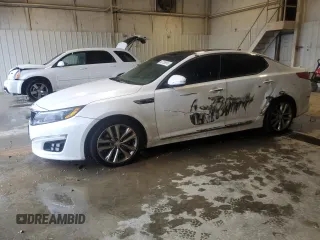 2015 Kia Optima SX Turbo with VIN 5XXGR4A6XFG443245, listed as a Copart auction lot 50758995 with 171,535 mi miles and Salvage Title. Bid and sale history available at carsss.com. Image 1.