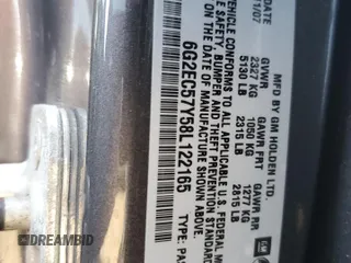 2008 Pontiac G8 GT with VIN 6G2EC57Y58L122165, listed as a Copart auction lot 72731264 with 83,088 mi miles and Salvage Title. Bid and sale history available at carsss.com. Image 12.