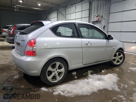 2007 Hyundai Accent SE with VIN KMHCN36C37U046518, listed as a Copart auction lot 43459955 with 118,356 mi miles and Salvage Title. Bid and sale history available at carsss.com. Image 3.