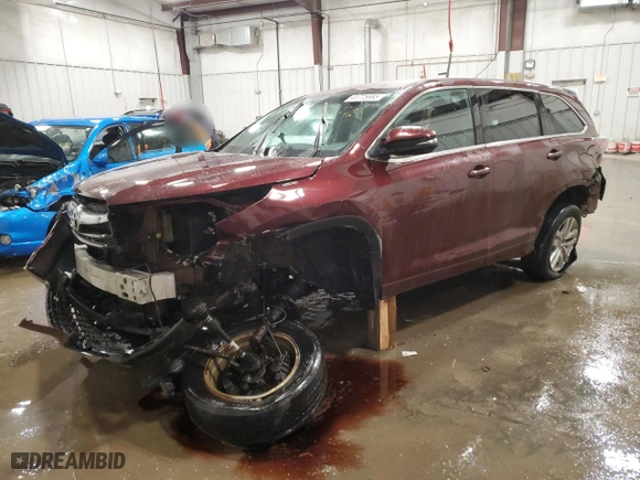 2016 Toyota Highlander LE with VIN 5TDBKRFH6GS289025, listed as a Copart auction lot 41775995 with 154,898 mi miles and Non Repairable. Bid and sale history available at carsss.com. Image 1.