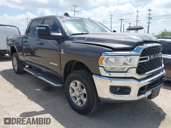 2024 Ram 2500 Big Horn with VIN 3C6UR5DL9RG343480, listed as a IAAI auction lot 42425281 with 21,374 mi miles and . Bid and sale history available at DreamBid. Image 1.
