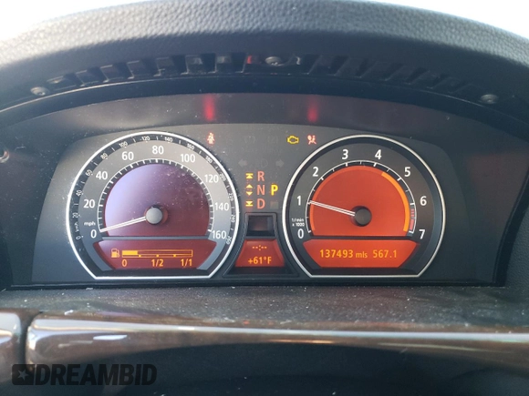 2008 BMW 7 Series 750i with VIN WBAHL835X8DT12098, listed as a Copart auction lot 82220094 with 137,493 mi miles and Salvage Title. Bid and sale history available at DreamBid. Image 9.
