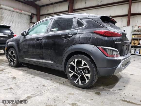 2022 Hyundai Kona Limited with VIN KM8K5CA38NU836381, listed as a Copart auction lot 87844135 with 43,974 mi miles and Salvage Title. Bid and sale history available at carsss.com. Image 2.