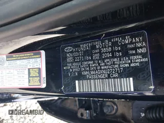 2022 Hyundai Elantra SEL with VIN KMHLM4AGXNU272717, listed as a IAAI auction lot 41879304 with 55,680 mi miles and . Bid and sale history available at DreamBid. Image 9.