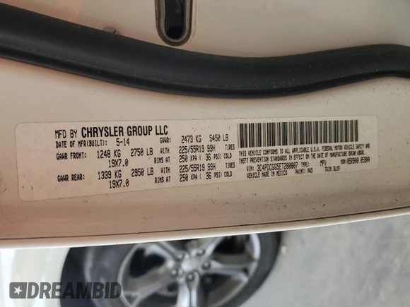 2014 Dodge Journey Crossroad with VIN 3C4PDCGG5ET280807, listed as a Copart auction lot 52687365 with 232,929 mi miles and Salvage title. Bid and sale history available at DreamBid. Image 13.