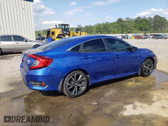 2019 Honda Civic Sport with VIN 2HGFC2F80KH521441, listed as a Copart auction lot 52235145 with 104,604 mi miles and Salvage title. Bid and sale history available at DreamBid. Image 3.