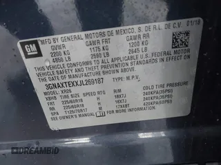 2018 Chevrolet Equinox LT with VIN 3GNAXTEXXJL269187, listed as a IAAI auction lot 41866559 with 44,981 mi miles. Bid and sale history available at carsss.com. Image 9.