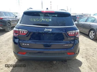 2018 Jeep Compass Limited with VIN 3C4NJDCB5JT259434, listed as a IAAI auction lot 41855772 with 57,333 mi miles. Bid and sale history available at carsss.com. Image 16.
