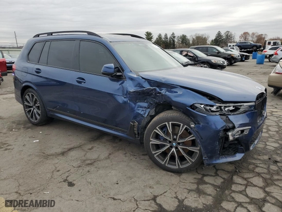 2020 BMW X7 xDrive40i with VIN 5UXCW2C0XL9C57123, listed as a Copart auction lot 80430104 with 0 mi miles and Salvage Title. Bid and sale history available at carsss.com. Image 4.