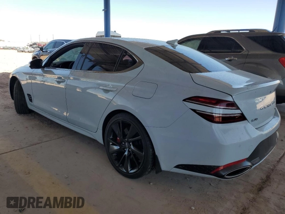 2022 Genesis G70 3.3T with VIN KMTG54TE6NU097060, listed as a Copart auction lot 61987105 with 21,878 mi miles and Salvage title. Bid and sale history available at DreamBid. Image 2.
