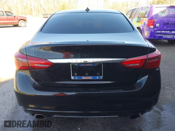 2020 Infiniti Q50 Luxe with VIN JN1EV7AR5LM250864, listed as a IAAI auction lot 40927003 with 57,534 mi miles and . Bid and sale history available at carsss.com. Image 16.