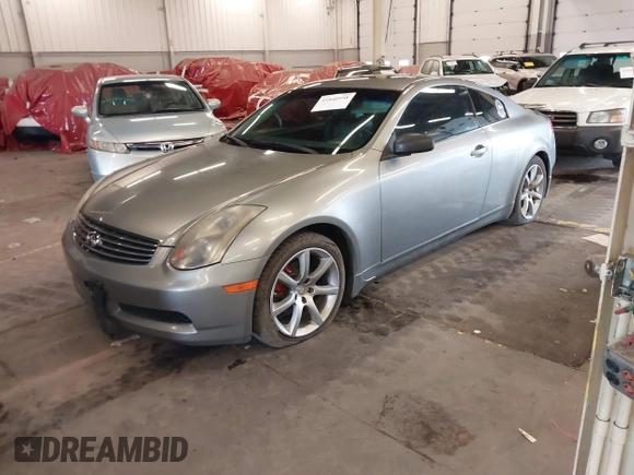 2004 Infiniti G35 Coupe w/Leather with VIN JNKCV54E44M827059, listed as a IAAI auction lot 41840598 with 213,055 mi miles. Bid and sale history available at carsss.com. Image 2.