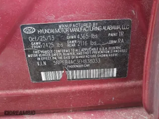 2014 Hyundai Sonata GLS with VIN 5NPEB4AC3EH838033, listed as a IAAI auction lot 41959972 with 164,970 mi miles. Bid and sale history available at carsss.com. Image 9.