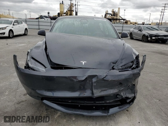 2025 Tesla Model 3 Long Range with VIN 5YJ3E1EA9SF966602, listed as a Copart auction lot 53571325 with 1,382 mi miles and Salvage title. Bid and sale history available at DreamBid. Image 5.