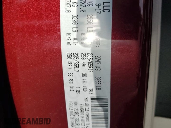 2018 Chrysler Pacifica Touring L with VIN 2C4RC1BG3JR110725, listed as a Copart auction lot 54217515 with 254,181 mi miles and Clean Title. Bid and sale history available at DreamBid. Image 13.