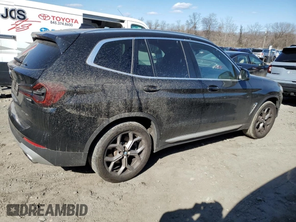 2023 BMW X3 xDrive30i with VIN 5UX53DP04P9R28571, listed as a Copart auction lot 52360395 with 28,358 mi miles and Salvage Title. Bid and sale history available at DreamBid. Image 3.