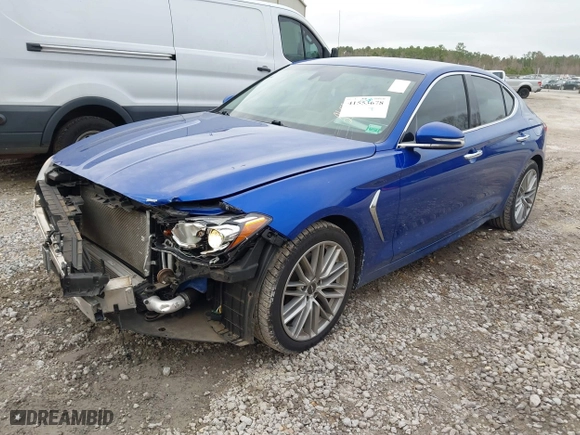 2020 Genesis G70 2.0T with VIN KMTG64LAXLU048760, listed as a IAAI auction lot 41553678 with 63,043 mi miles. Bid and sale history available at carsss.com. Image 17.