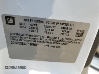 2014 Chevrolet Impala LTZ with VIN 2G1WC5E37E1167641, listed as a Copart auction lot 50167275 with 88,567 mi miles and Salvage Title. Bid and sale history available at DreamBid. Image 12.