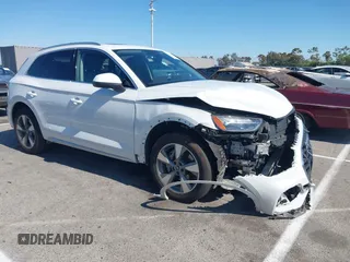 2023 Audi Q5 Premium Plus with VIN WA1BBAFY7P2167227, listed as a IAAI auction lot 42632124 with 17,065 mi miles and . Bid and sale history available at DreamBid. Image 1.