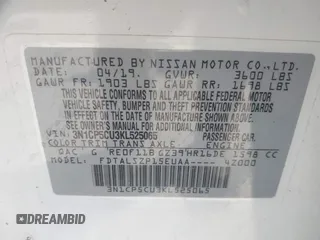 2019 Nissan Kicks S with VIN 3N1CP5CU3KL525065, listed as a IAAI auction lot 41232000 with 46,778 mi miles and . Bid and sale history available at carsss.com. Image 9.