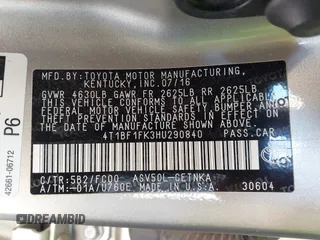 2017 Toyota Camry XLE z VIN 4T1BF1FK3HU290840, wystawiony jako IAAI lot #41470555 z przebiegiem 62 190 mil mil oraz . Historia ofert i sprzedaży dostępna na DreamBid. Obrazek 9.