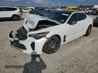 2023 Kia Stinger GT2 with VIN KNAE55LC7P6126371, listed as a Copart auction lot 86186454 with 80,968 mi miles and Salvage Title. Bid and sale history available at carsss.com. Image 1.